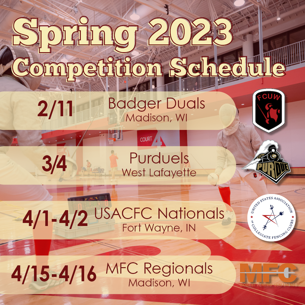 Spring 2023 competition schedule